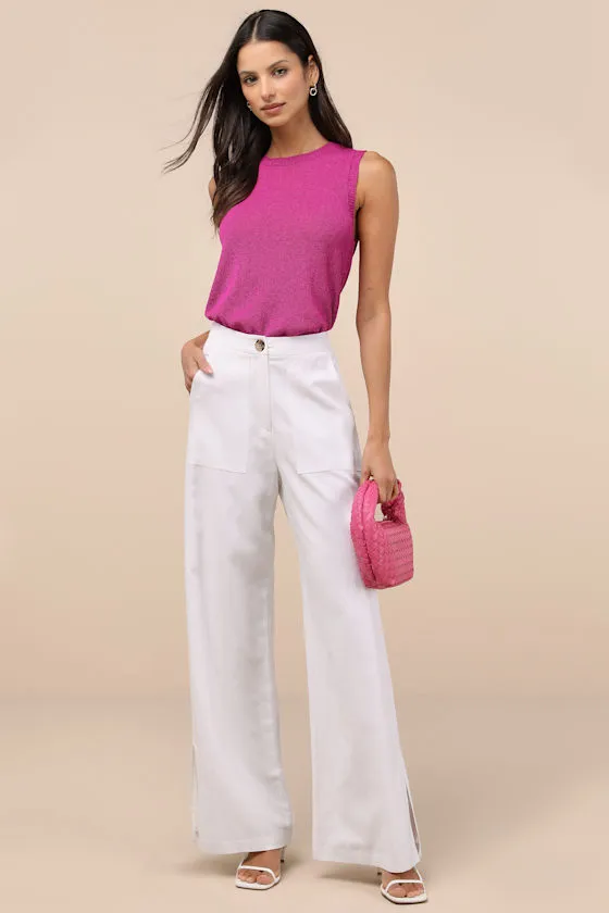 Clean Aesthetic Magenta Sweater Knit Tank Top sold by Lulus product image thumbnail 4