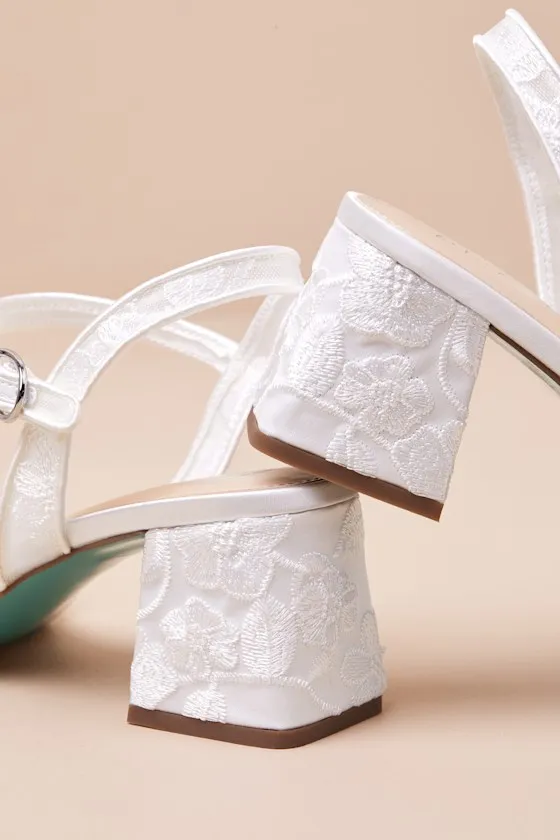 SB-Blare Ivory Mesh 3D Floral High Heel Sandals sold by Lulus product image thumbnail 3