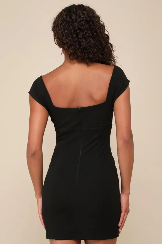 Stunning Presentation Black Cap Sleeve Bodycon Mini Dress sold by Lulus product image thumbnail 2