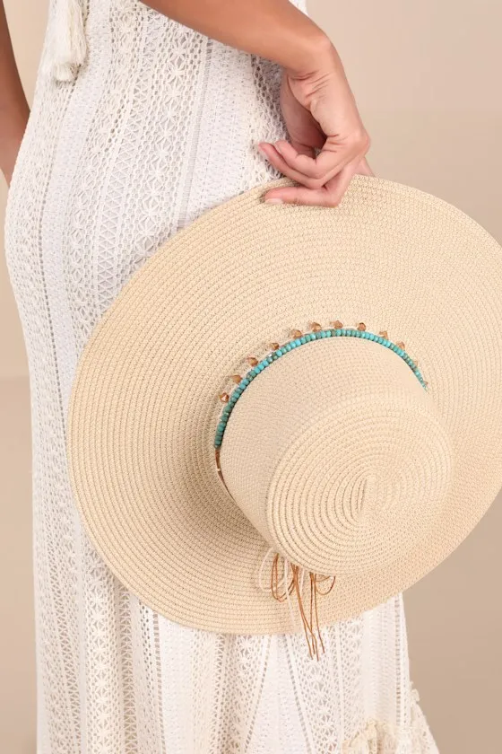 Tracee Beige Woven Beaded Boat Hat sold by Lulus product image thumbnail 4