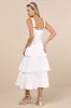 Elinore White Jacquard Tiered Midi Dress sold by Lulus