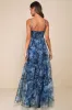 Exclusive Glamour Blue Floral Organza Tiered Maxi Dress sold by Lulus