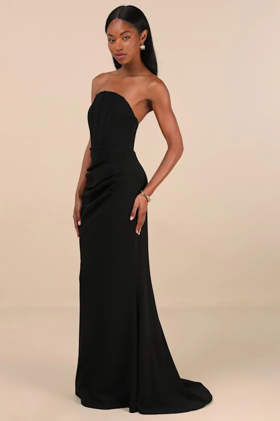 Laney Black Strapless Corset Maxi Dress sold by Lulus product image thumbnail 3