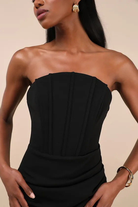 Laney Black Strapless Corset Maxi Dress sold by Lulus product image thumbnail 4