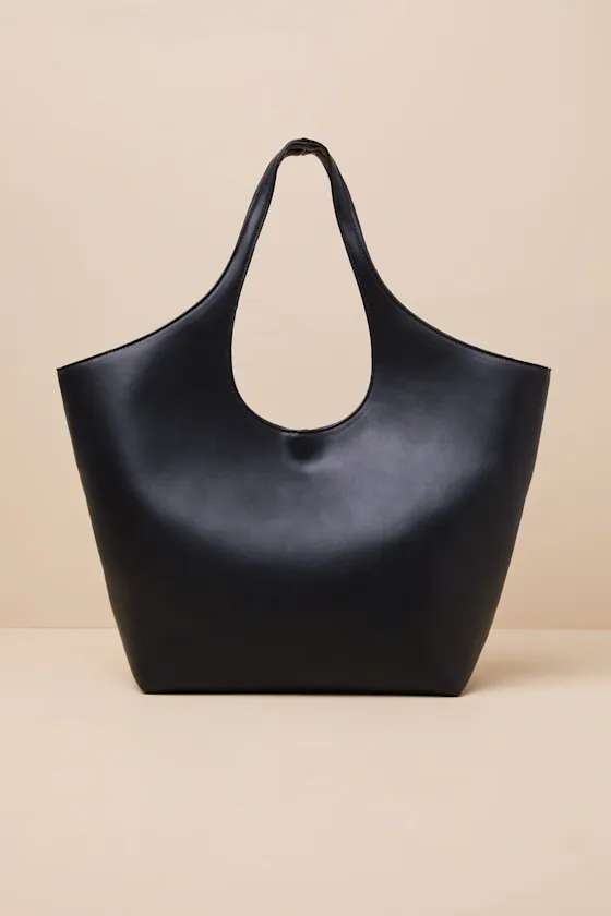 Altair Black Vegan Leather Tote Bag sold by Lulus product image thumbnail 2
