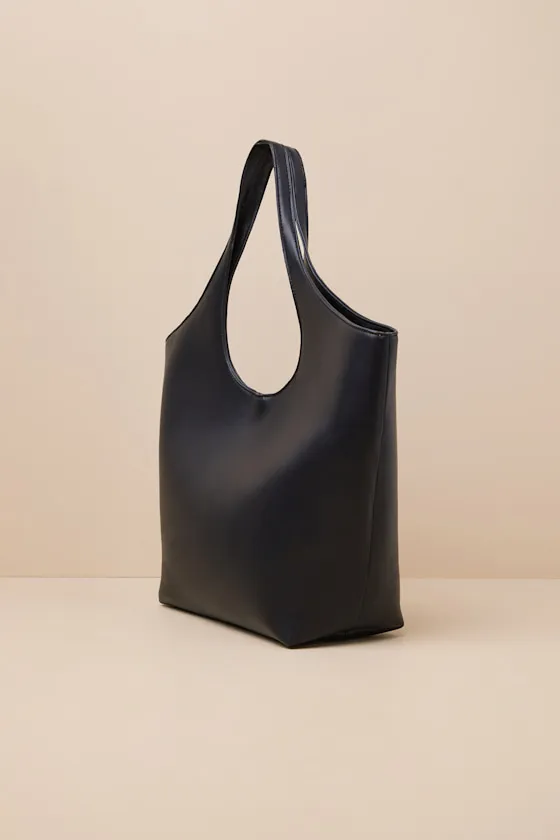Altair Black Vegan Leather Tote Bag sold by Lulus product image thumbnail 4