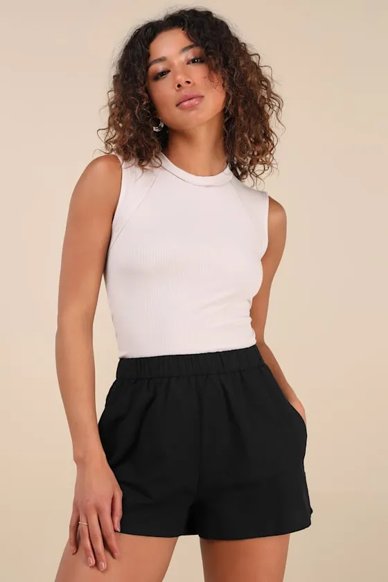 Ellette Beige Ribbed Raglan Seamed Tank Top sold by Lulus