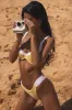 Oceanfront Energy Yellow Color Block Cheeky Bikini Bottoms sold by Lulus