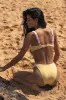 Oceanfront Energy Yellow Color Block Cheeky Bikini Bottoms sold by Lulus