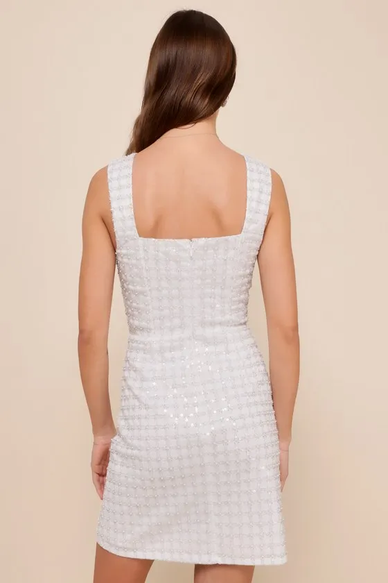 Beautifully Decadent White Sequin Pearl Sleeveless Mini Dress sold by Lulus product image thumbnail 2