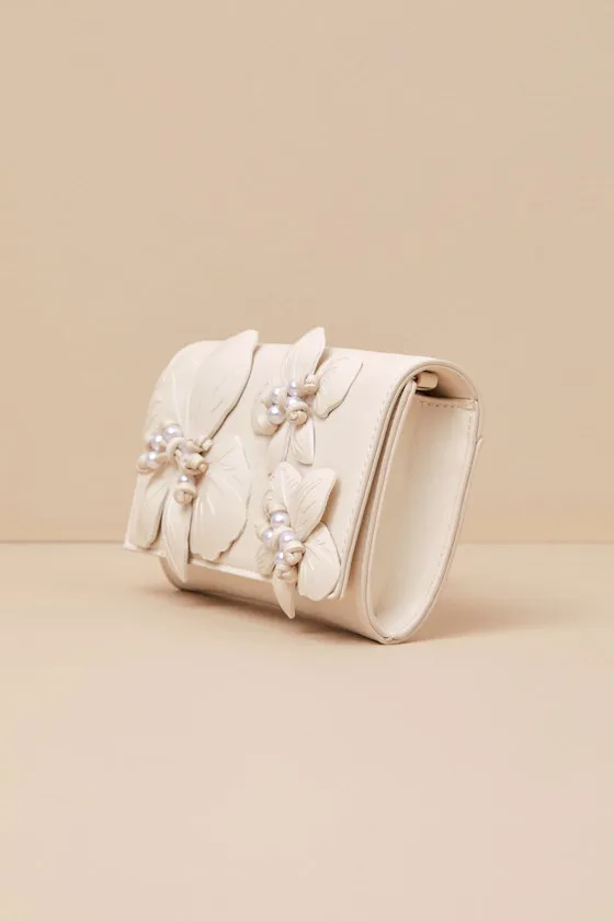 Full Bloom Cream Vegan Leather Floral Clutch sold by Lulus product image thumbnail 4