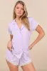 Snuggly Love Lilac Short Sleeve Lace Two-Piece Pajama Set sold by Lulus