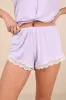 Snuggly Love Lilac Short Sleeve Lace Two-Piece Pajama Set sold by Lulus