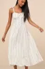 Odilie Cream Floral Lace Sleeveless Midi Dress sold by Lulus