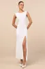 Yaneli White Boat Neck Cowl Back Maxi Dress sold by Lulus