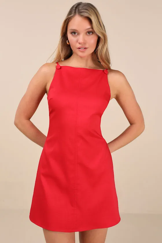 Chic Ease Red Sleeveless Mini Dress sold by Lulus