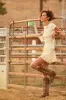 Libra Cream Ribbed Crochet Drop Waist Mini Dress sold by Lulus