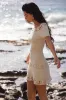 Libra Cream Ribbed Crochet Drop Waist Mini Dress sold by Lulus