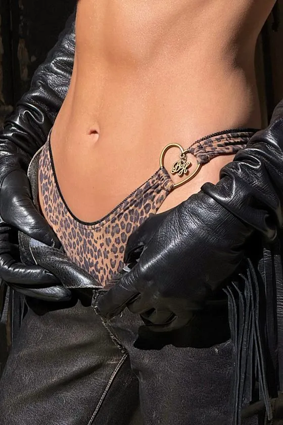 Full Moon Lucky Leopard Thong Bikini Bottoms sold by Lulus