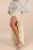Eckhart Sage Green Paisley Print Ruched High-Low Maxi Skirt sold by Lulus