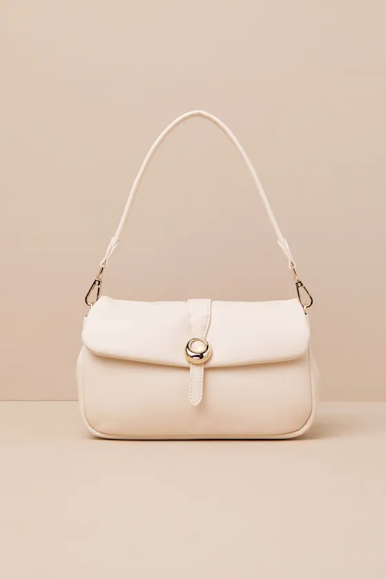 Almas Cream Puffy Vegan Leather Shoulder Bag sold by Lulus product image thumbnail 2