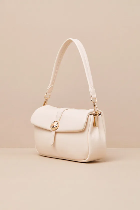 Almas Cream Puffy Vegan Leather Shoulder Bag sold by Lulus product image thumbnail 4