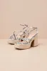 Thomasin Multi Tropical Print Platform High Heel Sandals sold by Lulus