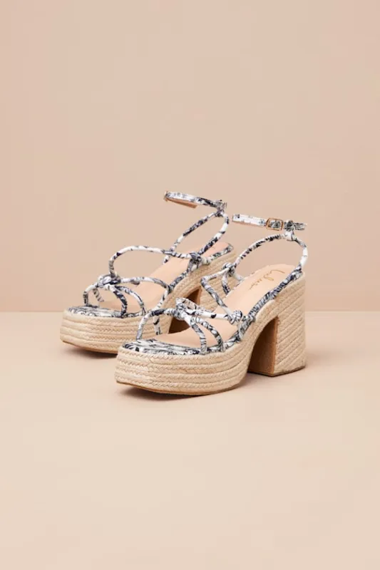 Thomasin Multi Tropical Print Platform High Heel Sandals sold by Lulus