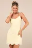 Modern Romantic Light Yellow Eyelet Lace Mini Dress sold by Lulus