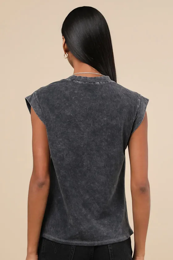 Quilo Washed Black Short Sleeve Tee sold by Lulus product image thumbnail 2