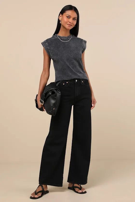 Quilo Washed Black Short Sleeve Tee sold by Lulus product image thumbnail 3