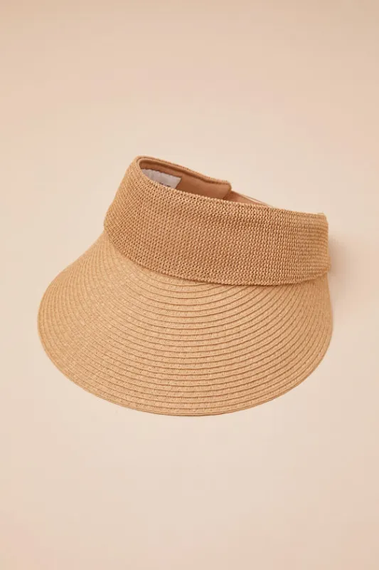 Rayyan Tan Woven Visor Hat sold by Lulus