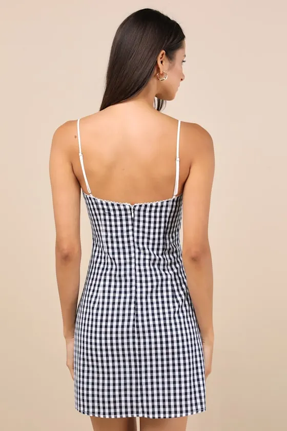 Serrano Navy Gingham Mini Dress sold by Lulus product image thumbnail 2