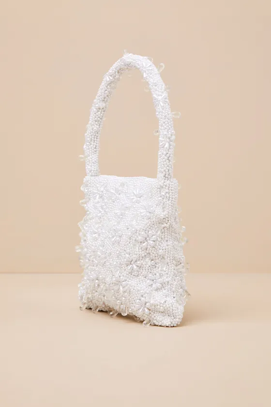 Phaedra White Beaded Mini Handbag sold by Lulus product image thumbnail 4