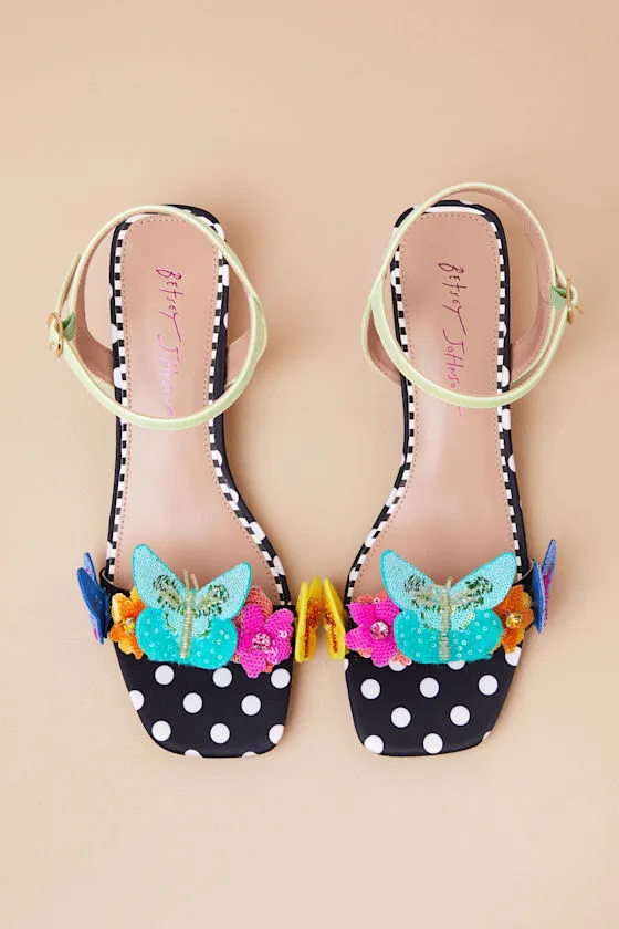 Emerry Black Multi 3D Applique Low Heel Sandals sold by Lulus product image thumbnail 2