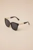 Nadica Black and Gold Oversized Square Sunglasses sold by Lulus