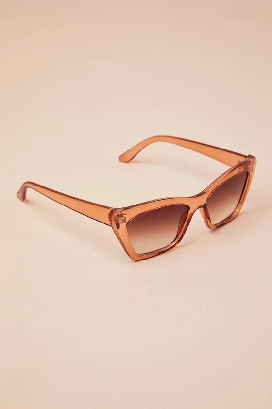 Rissy Light Brown Cat-Eye Sunglasses sold by Lulus product image thumbnail 2