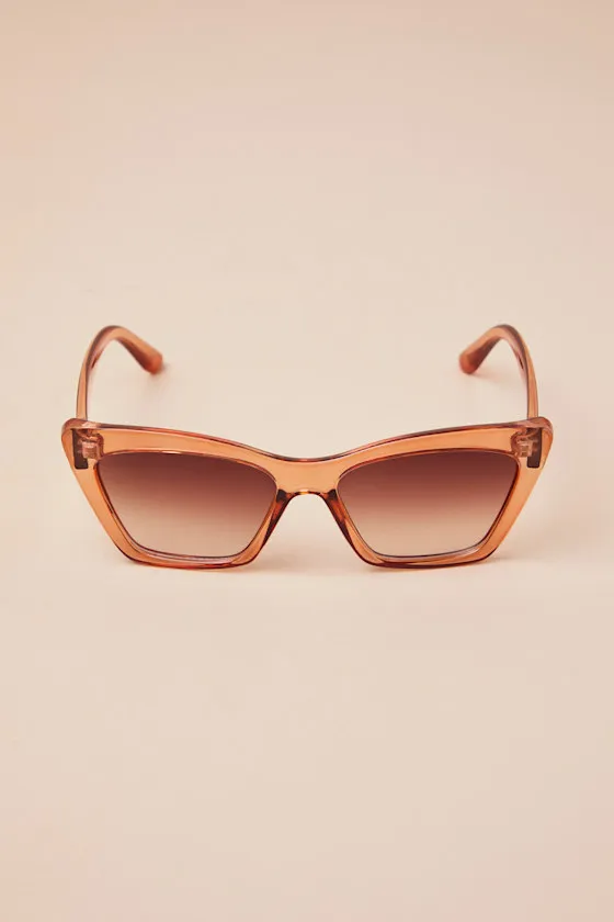 Rissy Light Brown Cat-Eye Sunglasses sold by Lulus product image thumbnail 4