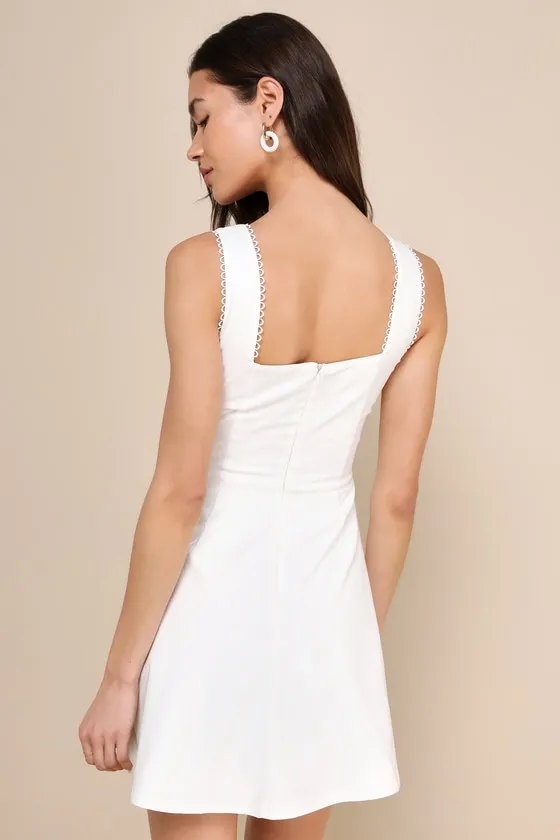 Exceptionally Loved White Bustier Skater Mini Dress sold by Lulus product image thumbnail 2