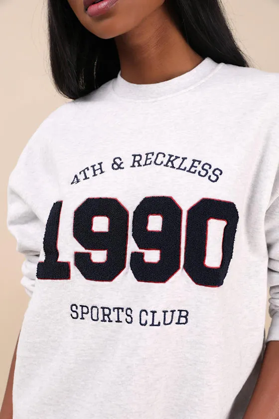 Lila Heather Grey 1990 Graphic Oversized Pullover Sweater sold by Lulus product image thumbnail 4