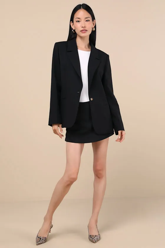 Maita Black Linen Mid-Rise Micro Skort sold by Lulus product image thumbnail 3