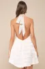 Easily Poised Ivory Textured Halter Mini Dress sold by Lulus