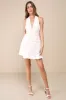 Easily Poised Ivory Textured Halter Mini Dress sold by Lulus