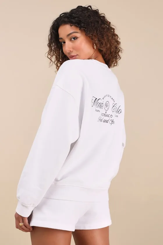 Leone White Monte Carlo Embroidered Pullover Sweatshirt sold by Lulus product image thumbnail 2
