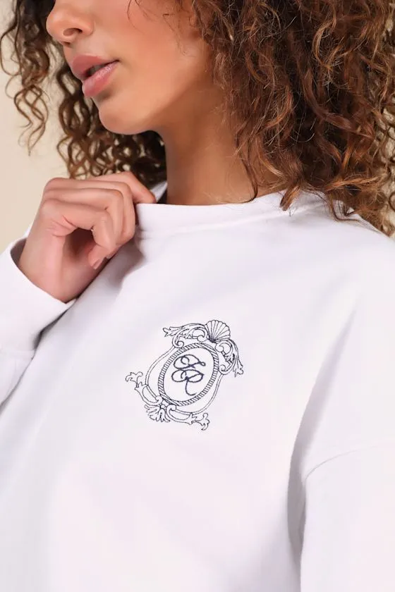 Leone White Monte Carlo Embroidered Pullover Sweatshirt sold by Lulus product image thumbnail 4
