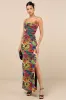 Sunniva Black Multi Print Mesh Cowl Maxi Dress sold by Lulus