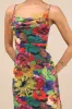 Sunniva Black Multi Print Mesh Cowl Maxi Dress sold by Lulus