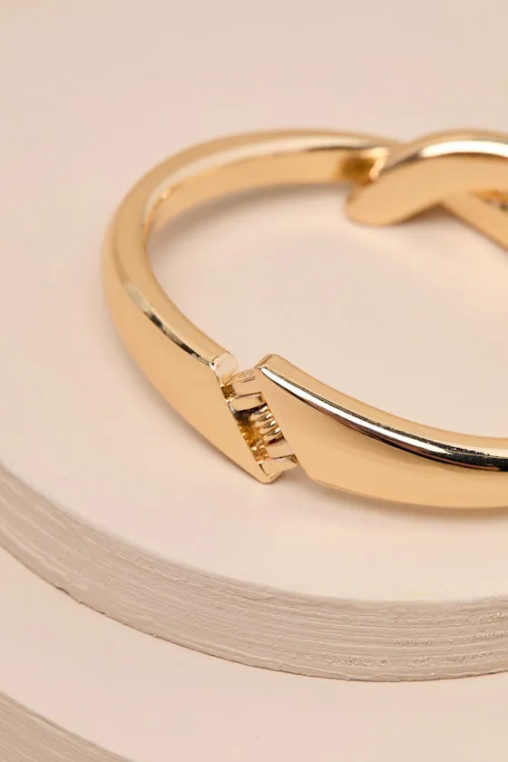 Elevated Outlook Gold Overlapping Hinged Cuff Bracelet sold by Lulus product image thumbnail 3