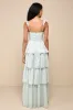 Stunning Glory Sage Green Floral Jacquard Tiered Maxi Dress sold by Lulus
