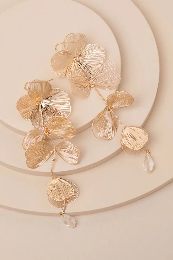 Daisy 14KT Gold Floral Drop Earrings sold by Lulus